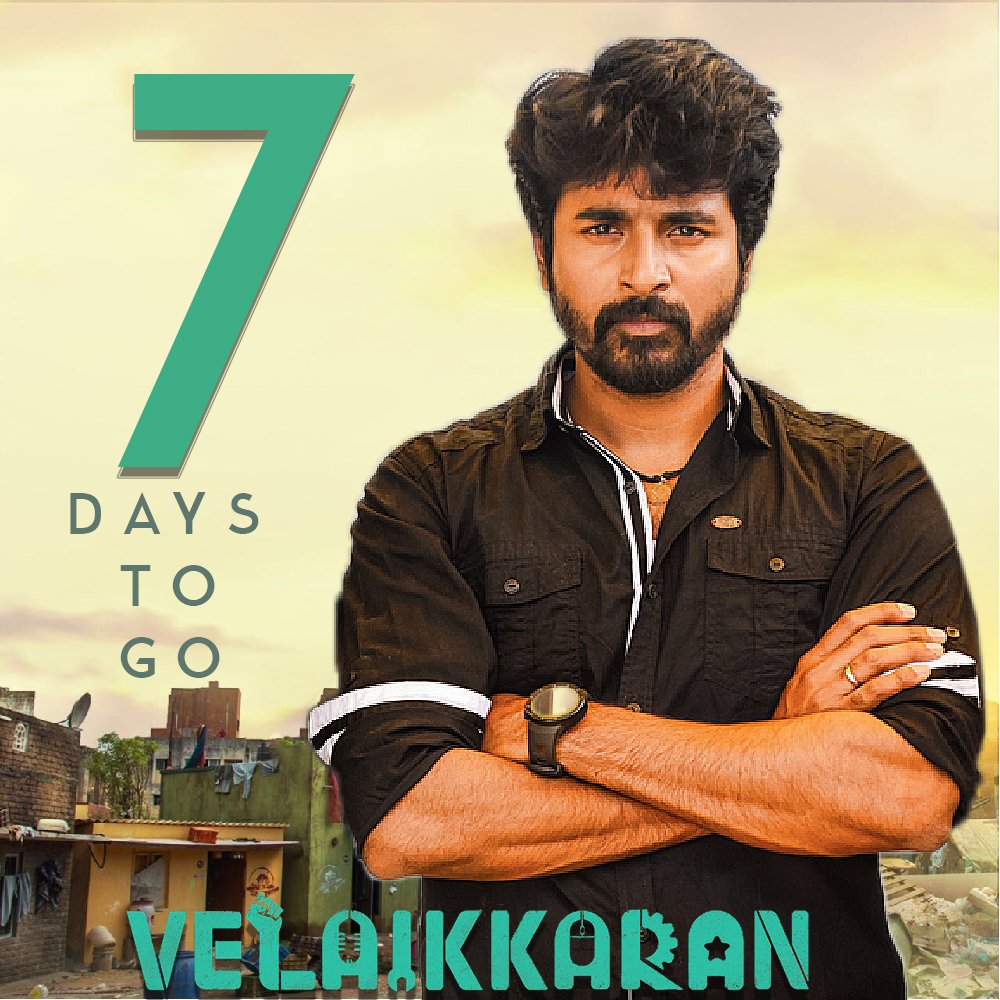 citywritersoffl's tweet photo. #Velaikkaran !
#1WeekToGoForVelaikkaran
#7DaysToGoForVelaikkaran #Sivakarthikeyan #Nayanthara @Siva_Kartikeyan @RDRajaofficial @jayam_mohanraja @actorsathish @anirudhofficial @24AMSTUDIOS @prakashraaj @RJ_Balaji @iamvijayvasanth @iamrobosankar @skycinemas https://t.co/j7dI5jg3gb