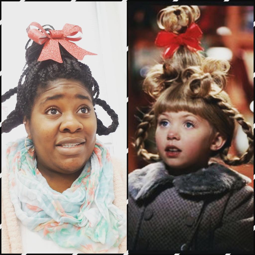 SimplyEdDucated's tweet photo. Day 10: Cindy Lou Who Hair!!! #15daysfGrinchmascheer #SESakaWhoville #GrinchTheme #Christmas2k17 #ohtheplacesyoullgo https://t.co/vBAk44LNx8