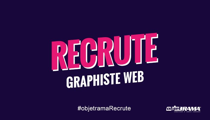 objetrama's tweet image. [RECRUTEMENT] Vous êtes créatif(ve) ?#OBJETRAMA RECHERCHE UN(E) GRAPHISTE WEB ! Pour postuler, c'est par ici 👉 workfor.us/8c46ke 
 #Job #Emploi #Création #Graphiste #PAO #Design #graphisme