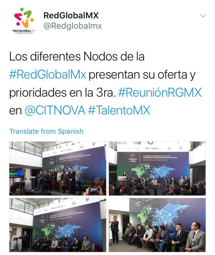 RedTalentosChi's tweet photo. Se llevó acabo exitosamente 3era #ReunionRGMX en #Hidalgo. Gracias a @gobiernohidalgo @Citnova @IME_SRE https://t.co/efbtD2tTE4