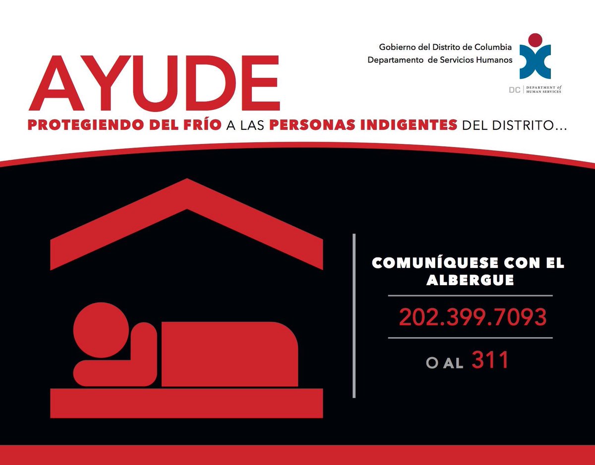 DCHumanServ's tweet photo. 12/15: The Hypothermia Alert will remain activated until further notice. If you see someone outside in the cold please call the shelter hotline or 311. https://t.co/3tMIxGhlQK