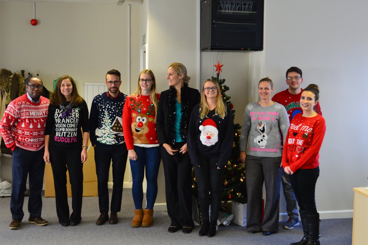 Palintest's tweet photo. We've been taking part in #ChristmasJumperDay raising money for @SaveUKNews - some 'interesting' jumpers on show. Thanks to everyone for getting involved. https://t.co/axGwEVjH3p