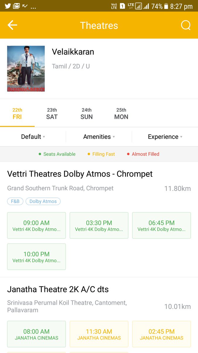vimalraj9524's tweet photo. @VettriTheatres Booking Started For #Velaikkaran ๐๐๐๐๐บ
@Siva_Kartikeyan @24AMSTUDIOS @24_PM_ @SenthilKumarSKF
#1WeekToGoForVelaikkaran https://t.co/qvIo8ZWh0K