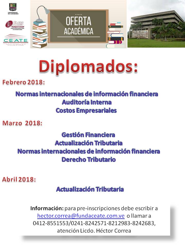 FUNDACEATE TE INVITA A PARTICIPAR EN NUESTROS PROXIMOS  DIPLOMADOS PARA EL 2018