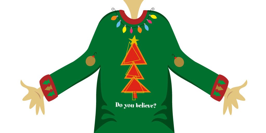 bblewis469's tweet photo. 'Tis the season for looking ridiculous! #UglySweaterDay is 12/15. Reply with a pic of your finest holiday threads. https://t.co/voWEXATG1b