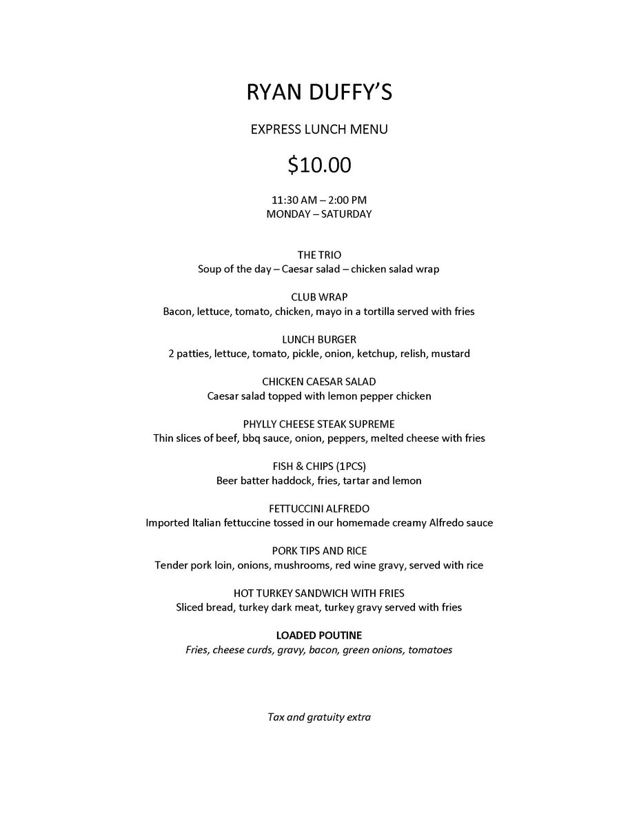 Have you had one of our Express Lunches yet? Come in for any one of our lunch items and you'll get a lunch punch card! Buy 9 and get your tenth lunch free! #lovelifeuptown #livelifeuptown #SaintJohn