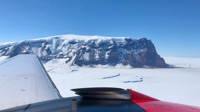 NASA_ICE's tweet photo. From the latest #IceBridge flights: The impressive promontory north of the terminus of Tucker Glacier, East Antarctica. https://t.co/QhLCNbMpnV