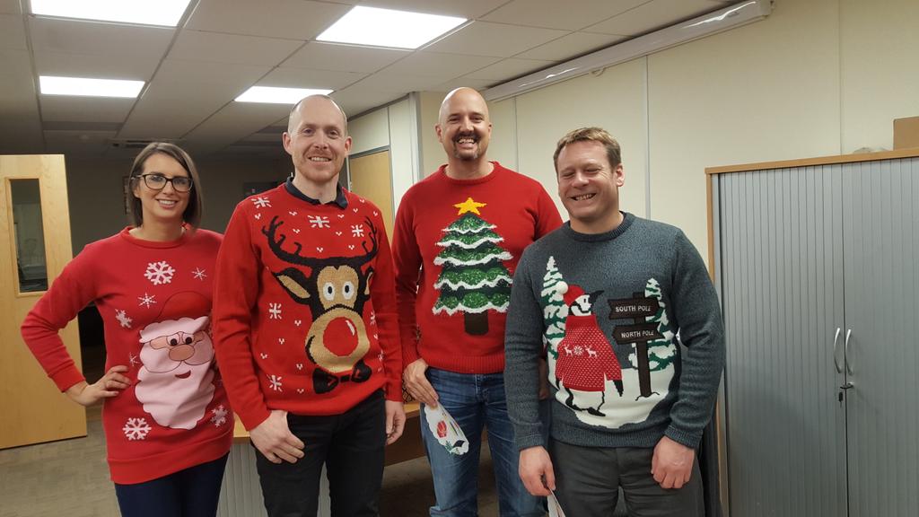 GallagherSecure's tweet photo. #christmasjumperday in the office! https://t.co/kLJibO9uUY