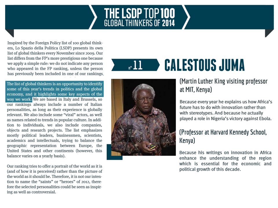 <a href="/teddyeugene/">The African Voice</a> <a href="/calestous/">Calestous Juma</a> <a href="/Brianmbunde/">Brian Mbunde ™</a> <a href="/janetmachuka_/">Janet Machuka</a> <a href="/MacOtani/">Mac Otani 🇰🇪</a> <a href="/LeonLidigu/">Leon Lidigu</a> <a href="/okothkenneth/">Kenneth Okoth, MP Kibra</a> <a href="/richybosire/">Richard Bosire</a> <a href="/MathiasSsemanda/">Mathias Ssemanda</a> <a href="/MasaluPaschal/">Paschal Masalu</a> <a href="/Rnagila/">Robert Nagila</a> <a href="/MarkMasai/">Mark Masai</a> I'm sad 😢to learn of the passing of <a href="/Calestous/">Calestous Juma</a>. He was a brilliant man.  It was an honor to consider him a friend. 

Rest in power as you join the  ancestors. 

#RIPCalestous