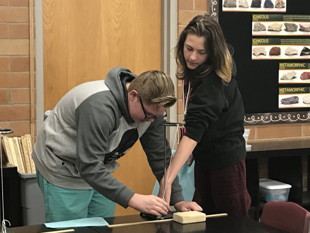 Mrs_Nevarez's tweet photo. Thanks to all the students who participated in voluntary physics labs during advisory! Next term is geology labs. We’re going to “rock” it! #MRJH https://t.co/QJ0OF6Kq2O