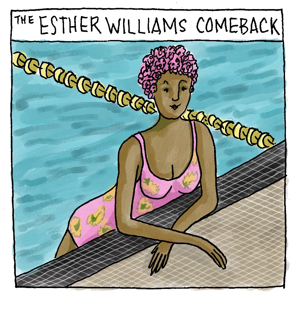 AlisonGJ's tweet photo. People you meet at the pool: an Esther Williams
#swimming #fitness #bathingcap #laps #laneswim #Illustration# #comicart #cartoon #torontolife #CityPools #SwimmingPools #Maillot https://t.co/kp7WgfCITN