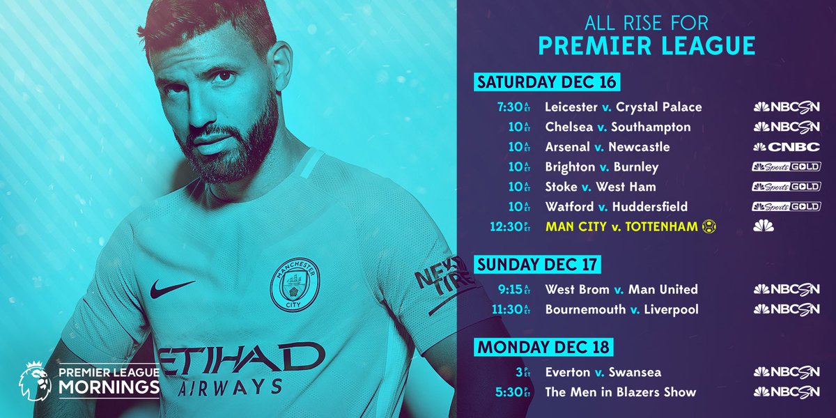 arlowhite's tweet photo. 📆 Saturday
⏰ 12:30 ET
📍 The Etihad
⚽️ @ManCity v @SpursOfficial
📺 @nbc
🎙 @LeeDixon2 @graemelesaux14
#MCFC #COYS #PLonNBC #threemanbooth https://t.co/dHFX9owflu