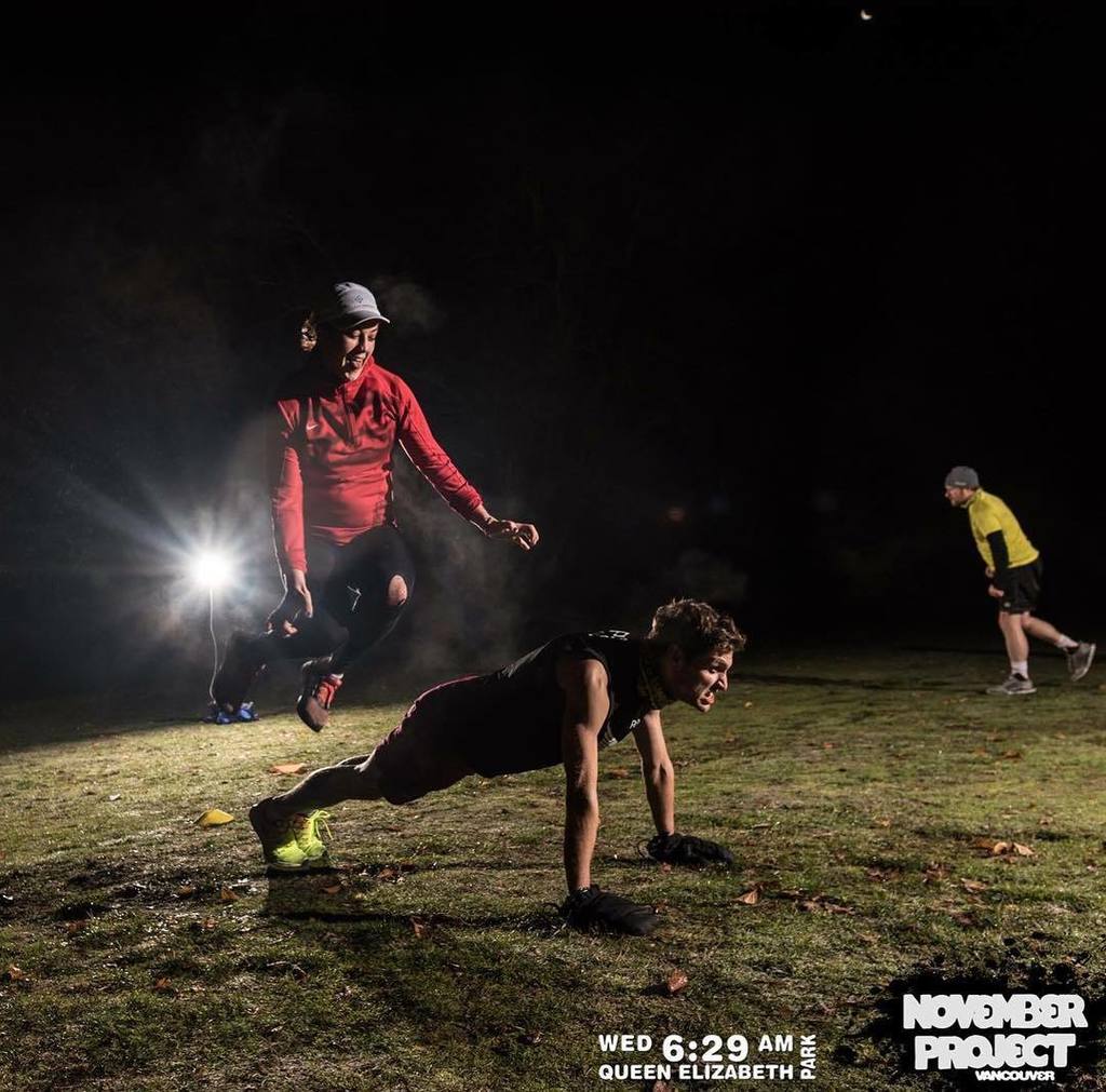 Nov_Proj_YVR's tweet photo. Leaping into the weekend! See you all tomorrow at the Holiday Party!! ππ¦π #friyay #freefitness #justshowup #novemberproject #festive #dooster_pledge πΈ: @ultrathai https://t.co/Oho72qISlB https://t.co/E7p1vELhmX