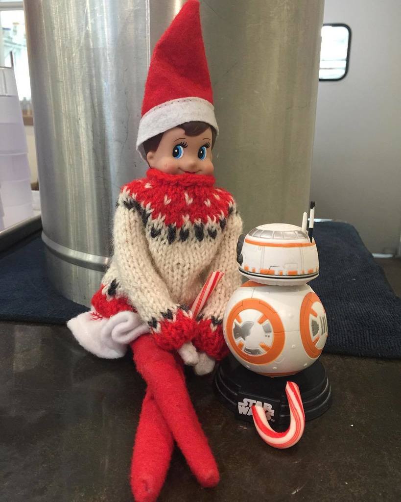 CrimsonBakery's tweet photo. Did Hazel see Star Wars before me?!?! Maybe BB-8 told her spoilers! .
.
.
.
#crimsonbakedgoods #elfontheshelf #elffoodgroups #bb8 https://t.co/PFlIeP9uK7 https://t.co/TXMCm1mQOC