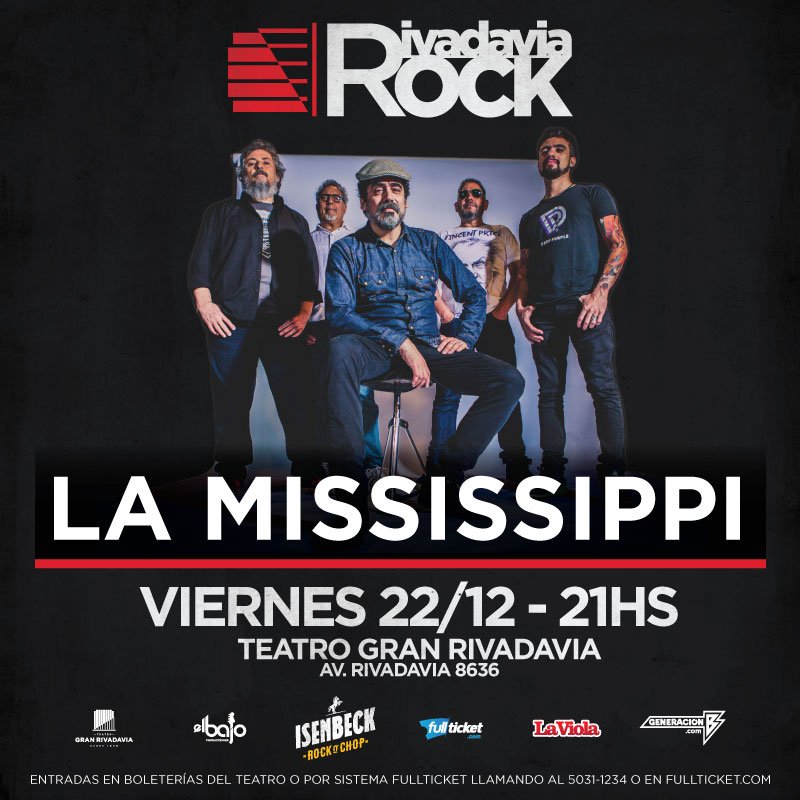 Se palpita fiesta con <a href="/lamississippi/">La Mississippi</a> en <a href="/RivadaviaRock/">RivadaviaRock</a> 😎 El viernes que viene anticipamos la navidad a lo "Criollo" 🙌 Sacá tu entrada en goo.gl/gzYPqY 💃🕺