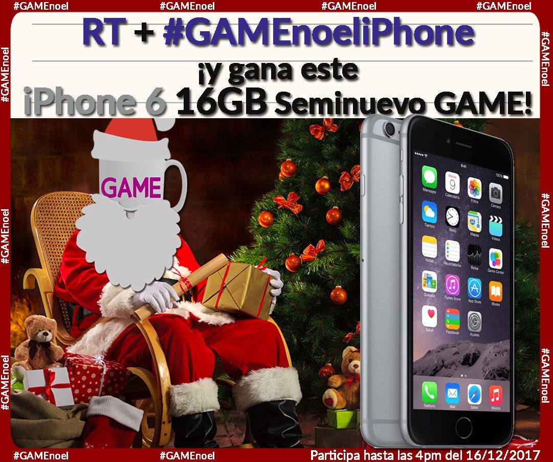 VideojuegosGAME's tweet photo. ¡SORTEO de #iPhone6 16GB Seminuevo GAME!

🔁Haz RT
+ Tuitea con #GAMEnoeliPhone📲

Si haces RT a los 3 tuits del sorteo ¡tendrás ➕ probabilidades de ganar!

¿Aún no conoces los productos SEMINUEVOS de GAME? Con un año de garantía 👉https://t.co/uI33Rduu3E
https://t.co/OQgWePtAZo https://t.co/NMQHWtPblM