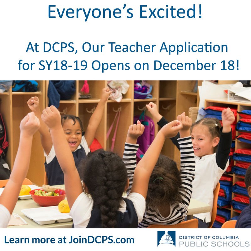DCPSLeap's tweet image. We are leaping with excitement for the @dcpublicschools SY18-19 teacher application launch!!!