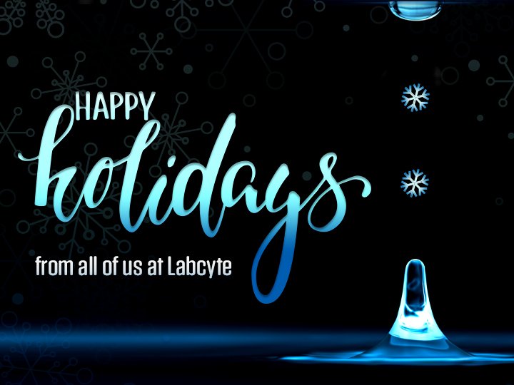 LabcyteInc's tweet photo. Wishing everyone a wonderful holiday season and a happy New Year, from all of us #Labcyte! https://t.co/BRyHrLTBQE