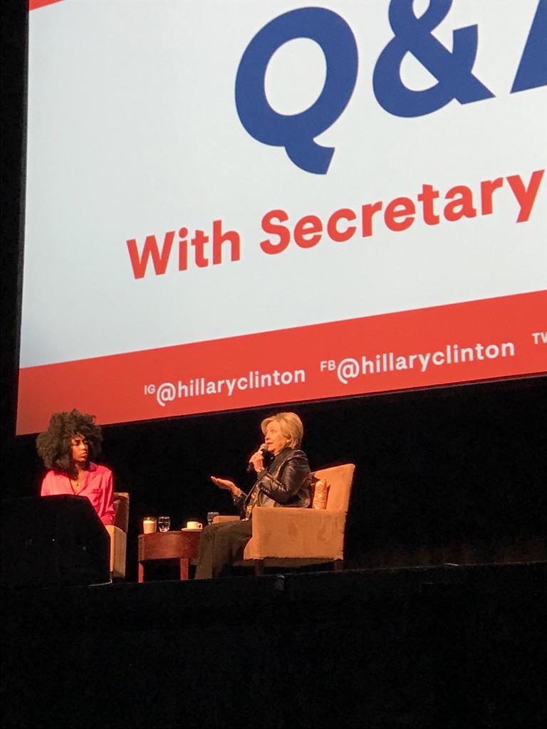 'What my mother taught me about life is that everyone gets knocked down, what matters is if you get back up.' @HillaryClinton @msjwilly #girlsbuild #PowerInNumbers