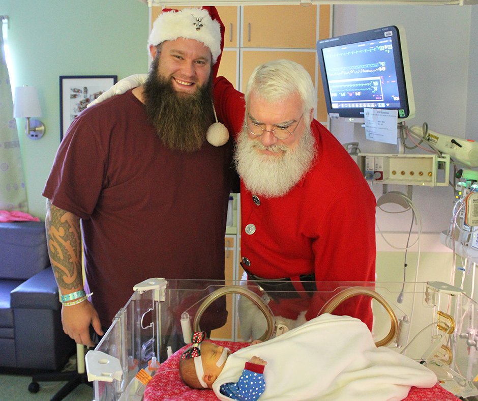 CookChildrens's tweet photo. Santa made an early visit to the families and their precious babies who will be celebrating their first #Christmas in our #NICU. https://t.co/1J4UbVbD1A