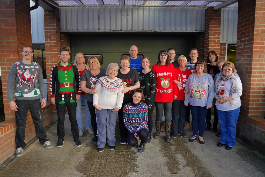 Our office and factory getting involved in #ChristmasJumperDay - and waistcoat! <a href="/savechildrenuk/">Save the Children UK</a>