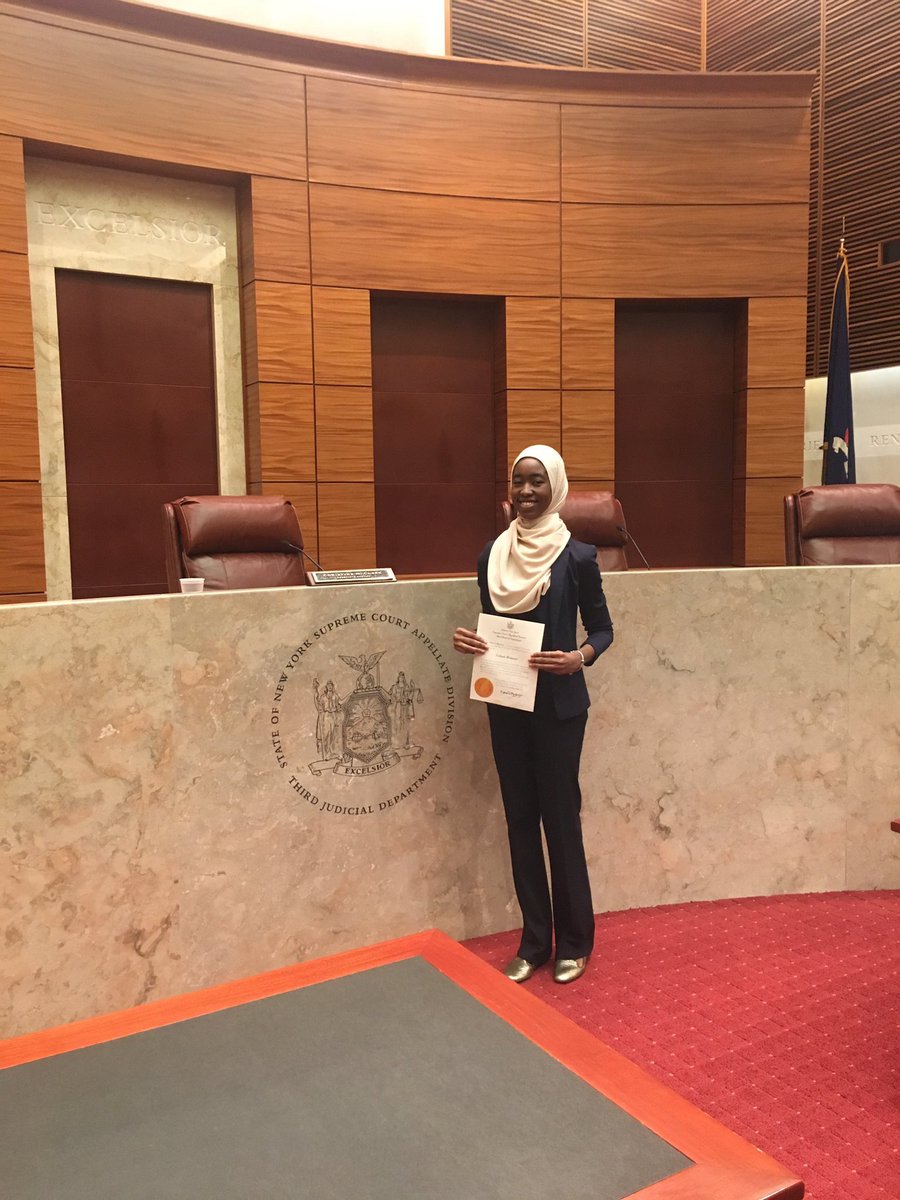 My Daughter Zubaida Mahmoud at the ceremony admitting her to the New York Bar earlier this year...the controversy here on Hijab is needless.