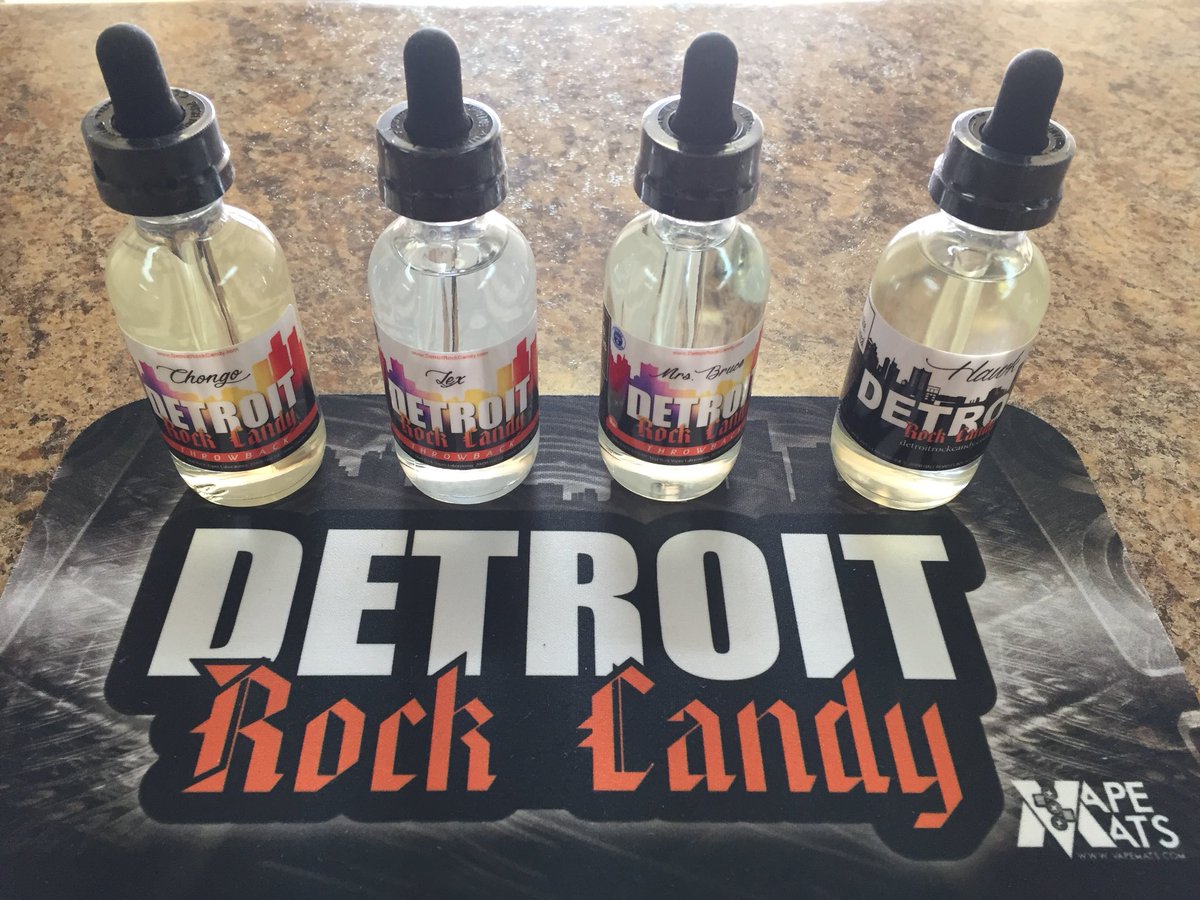 SubOhmVaperz's tweet photo. Looking for a candy vape you can’t put down? Detroit Rock Candy is it! #detroitrockcandy #hawk #lex #chongo #mrsbruce https://t.co/TuPxQnNFag