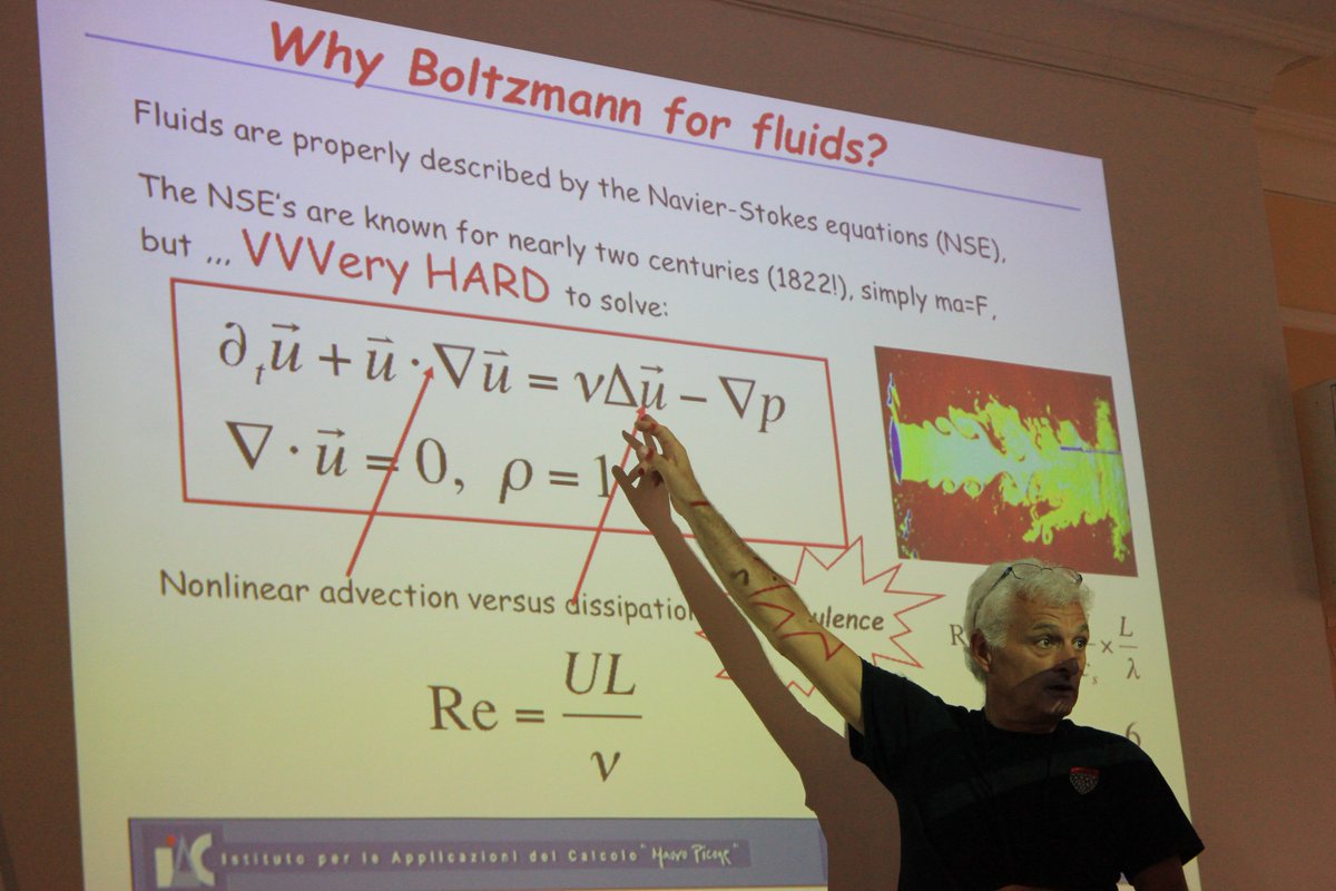 Hermes_Comms's tweet photo. We had the great opportunity to hear from Prof. Sauro Succi, a founding developer of the Lattice Boltzmann method for solving the 'VVVery hard' problems of fluid dynamics 😉 #Hermes2018 #materials_modelling https://t.co/lZ8JbEPqsk