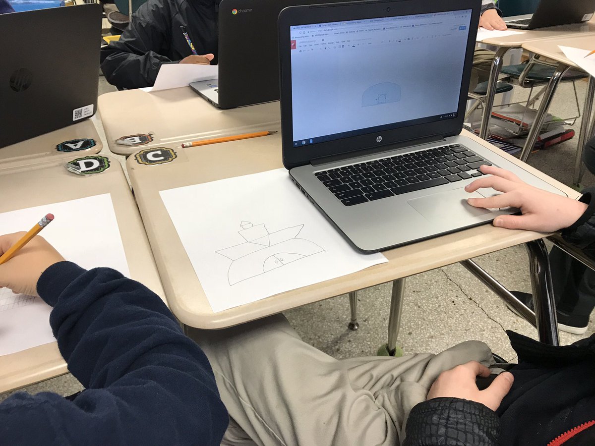 MrsB_in_Library's tweet photo. With Frank Gehry as our inspiration, we are #researching geometric shapes, lines and angles to design a unique building that will attract tourists to our city’s skyline. #chromebooks #googledrawings  #googleslides #geometryexploration #useyourimagination https://t.co/8QGl01za7q