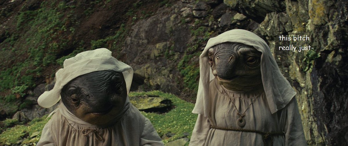 f8cktheforce's tweet photo. Behind Rey's back caretakers be like #LastJedi https://t.co/gXsgNmkJVf