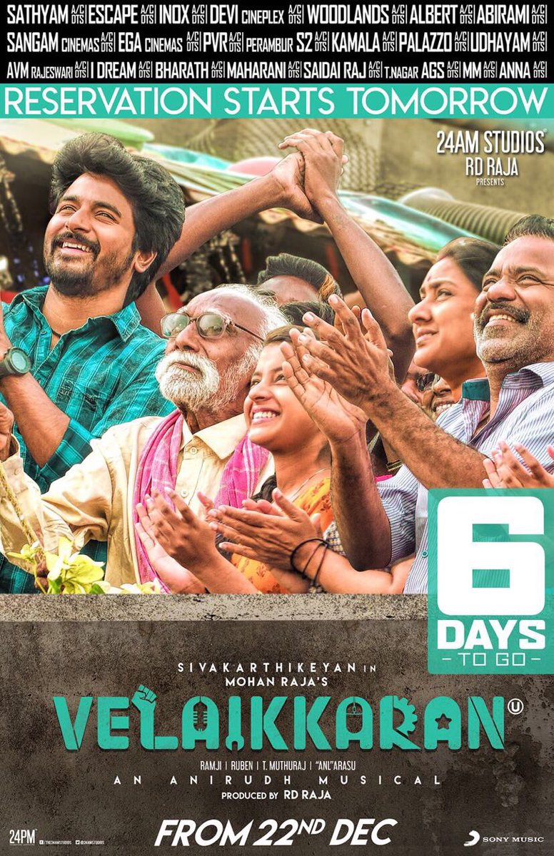 padhucinderella's tweet photo. Yes!!!!!!! @Siva_Kartikeyan na #Velaikkaran reservations starts from tomorrow ๐๐๐๐๐๐๐๐๐๐๐
Running time is 2 hrs 39 mins 41 sec ๐๐๐๐๐๐
#1WeekToGoForVelaikkaran
#VelaikkaranFromDec22 ๐๐ช๐ช๐ช๐ช๐ช๐ช๐ช
Celebration mode activated ๐๐๐๐๐๐๐๐๐๐
@24AMSTUDIOS โ https://t.co/vjhn1fTGz3