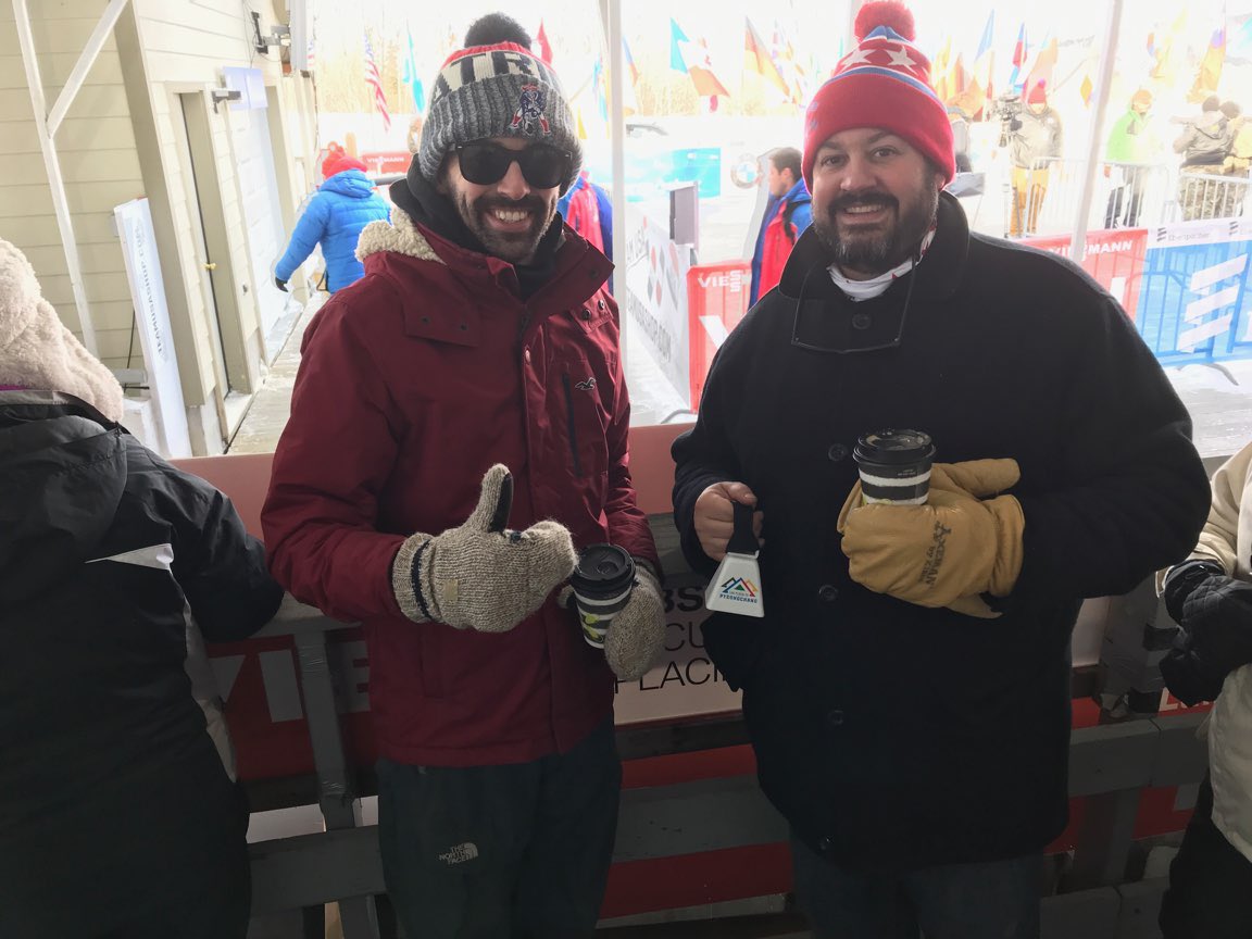LakePlacidAdk's tweet photo. Local support at the track for World Cup Luge. Ring That bell! #MeetMeInLP #PerfectDayADK #LakePlacidtoPyeongChang #Olympics #LakePlacid #thatbell #WorldCupLuge https://t.co/LDYnRwzyV6