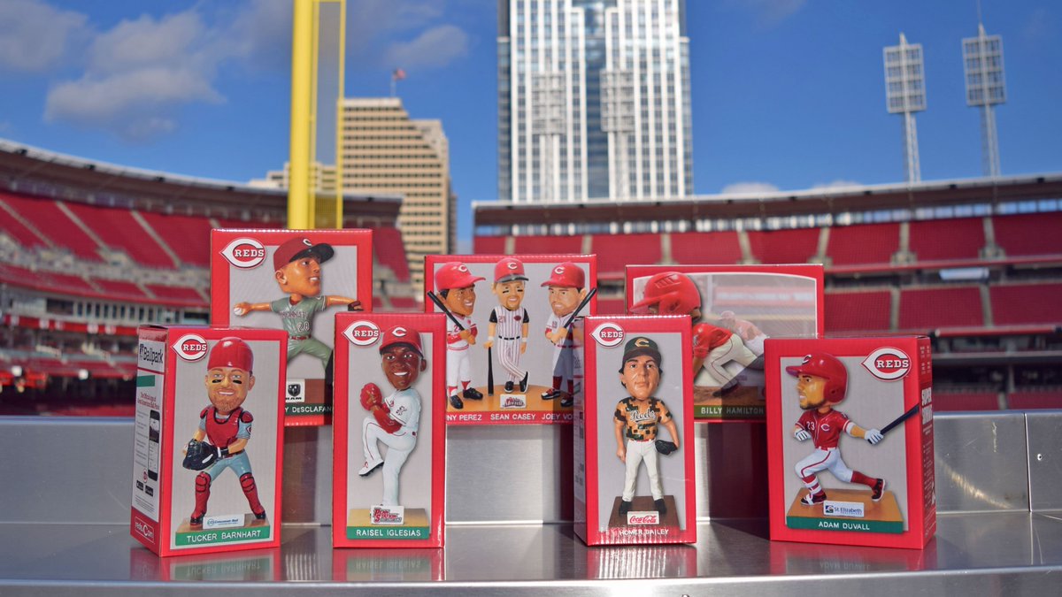 Reds's tweet photo. It's Day 5 of #Redsmas! 🎄

Retweet this by 7 p.m. EST for a chance to win these seven Reds bobbleheads!

🎁 @ADeSclafani
🎁 @Tucker_Barnhart
🎁 Raisel Iglesias
🎁 Homer Bailey
🎁 @BillyHamilton
🎁 @aduvall123
🎁 Triple bobble with Tony Perez, @TheMayorsOffice &amp; Joey Votto https://t.co/uJ5xmUhiZy