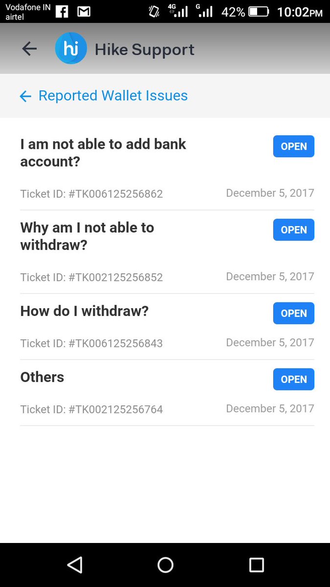 PSati_'s tweet photo. @hikeapp @hikesupport tickets open since 5th December and no response at all. https://t.co/iVYSDDiZbg