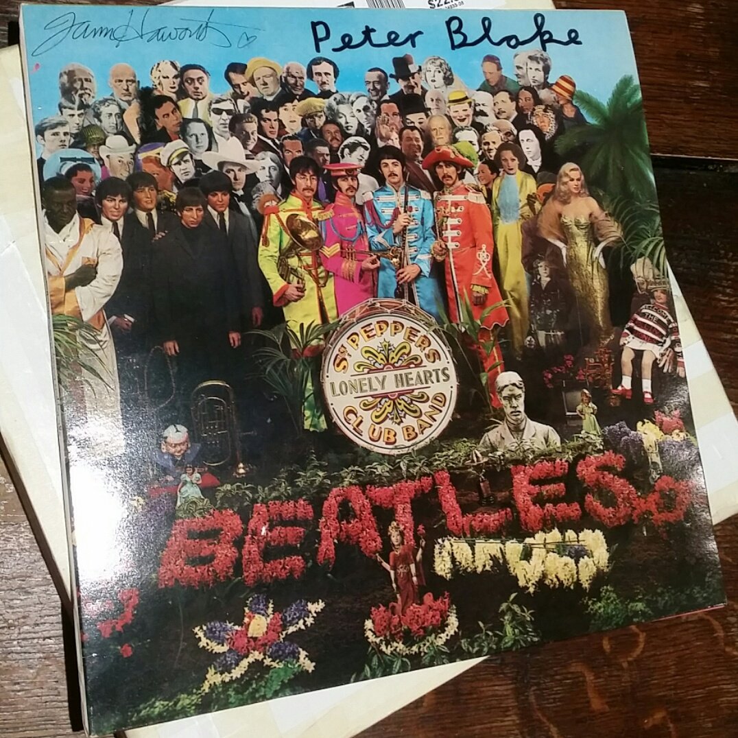 Pientello's tweet photo. My #sgtpepper signed by co-artists #jannhaworth &amp; #sirpeterblake Now to hang pride of place on my wall. Check Jann's #TedTalk  https://t.co/91fx0BUvUK #sgtpepper50 https://t.co/iullRJQlHm