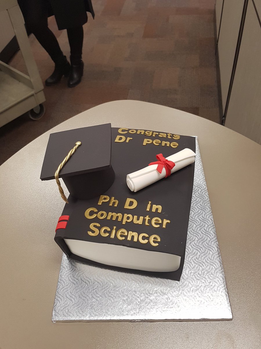 CCav1982's tweet photo. We have a Doctor in the house! Awesome cake to celebrate an amazing accomplishment by our IT security subject matter expert #CIOB https://t.co/ZPoERXE0Z9