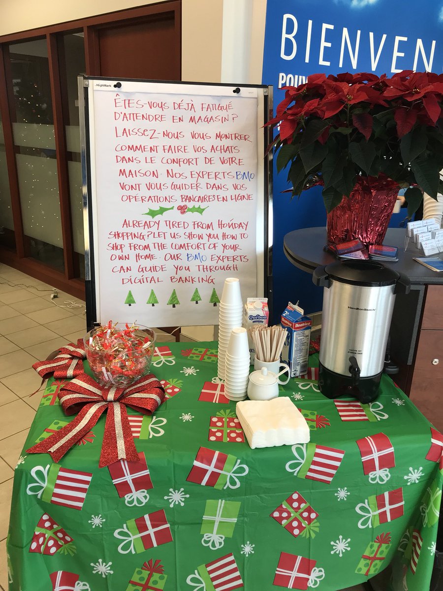 jessyousef's tweet photo. Tired of waiting in line in stores to buy your holidays gifts? Come see us at the BMO Vaudreuil branch to learn how we can save you time! #BMO200 #customerappreciationday https://t.co/VfxBxMjDSO