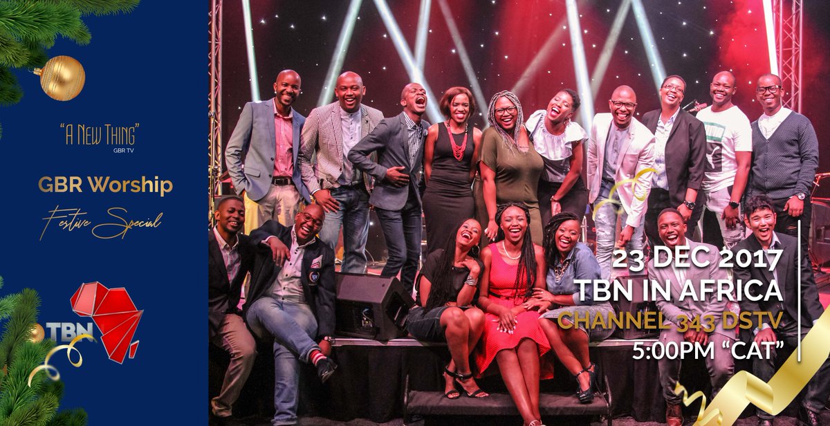 Real_GFFJ's tweet photo. A NEW THING FESTIVE SPECIAL!!

GBR WORSHIP Nkosi Sihlangene Live Debut Album, Saturday, 23 December 2017, 17H00 "CAT".

TBNINAFRICA Channel 343, Dstv.

Be sure to tune in. 
Share with your friends and loved ones.

#GBRWORSHIPFESTIVESPECIAL https://t.co/W2H0UAhgt7