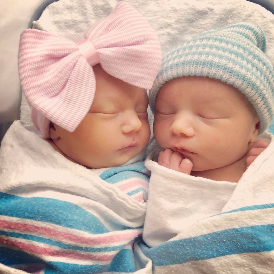 Joy and I are incredibly blessed and excited to introduce Evelyn and Avett!! Born 12/13/17 #twins #newparents