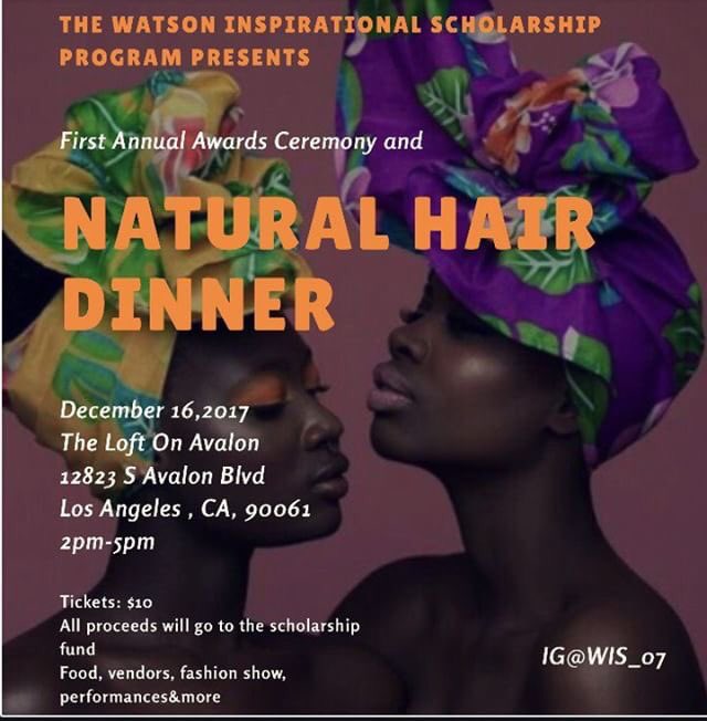 CurlTalks's tweet photo. Great event for a great cause happening THIS Saturday! 1st Annual Natural Hair Dinner + Awards for the Watson Inspirational Scholarship! They are bridging the gap between college + community. Tickets are $10! More info on IG👉🏽@wis_07 https://t.co/KHXwh9eCMn