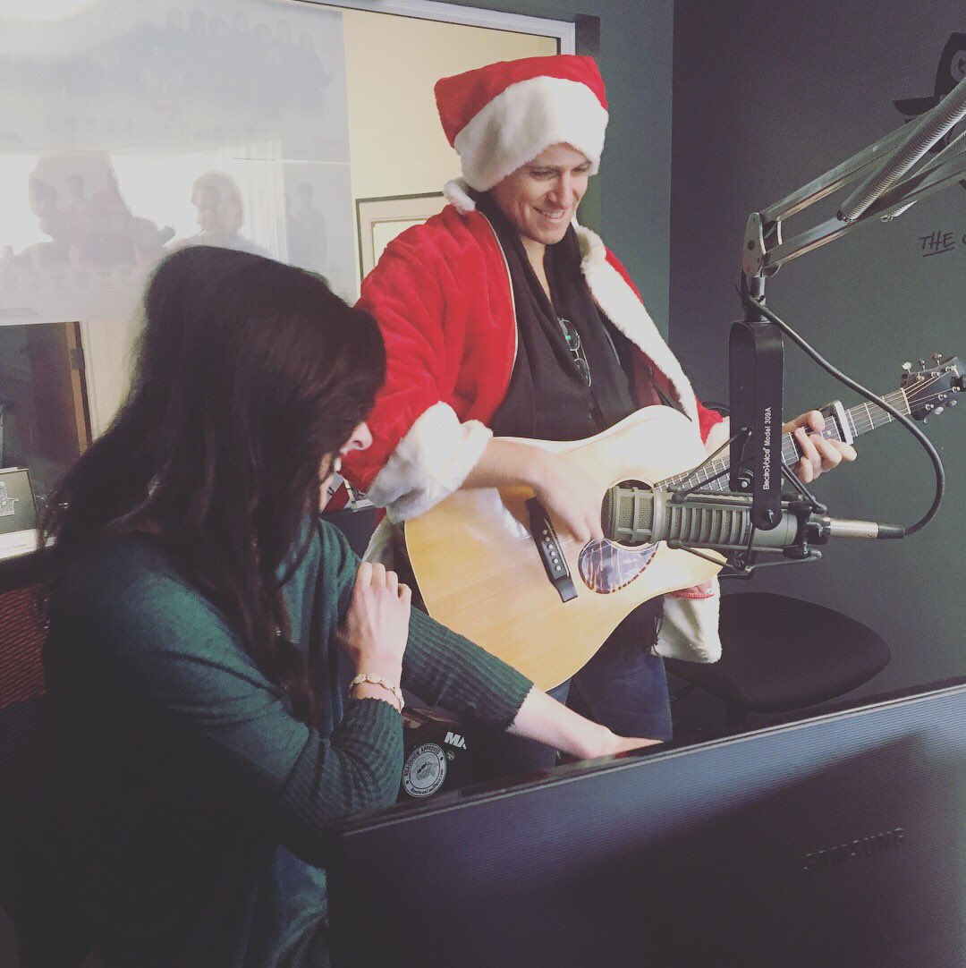 ACJonesMusic's tweet photo. Thank you so much, Lyle and Rye, for having me in studio today to share “Buses and Trains” with everyone! I had a great time with you both this morning! Keep on rocking those Christmas sweaters! https://t.co/Zwe7LnQv6l