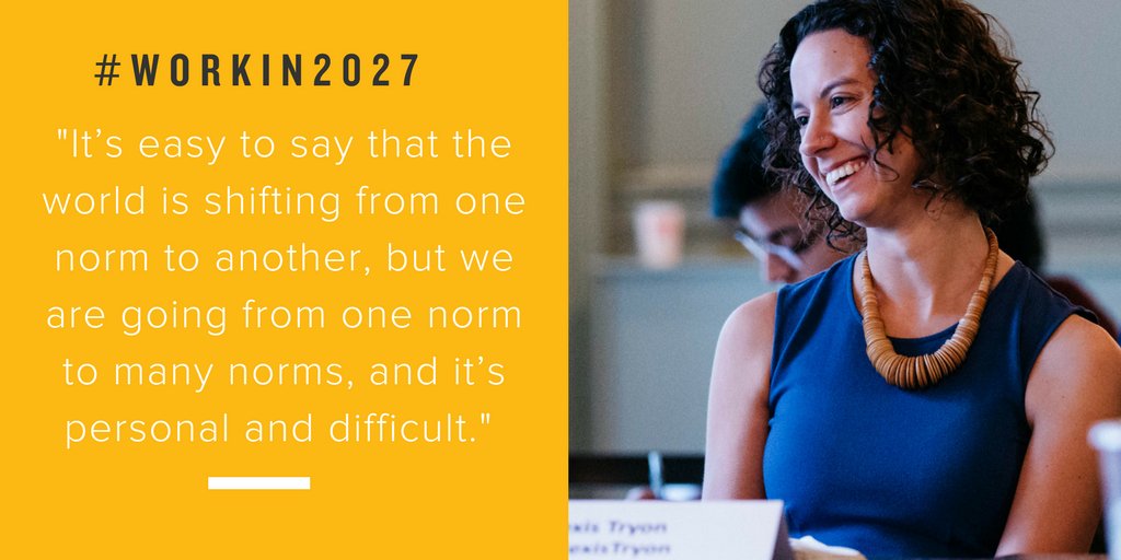 AlexisTryon's tweet photo. What will work look like in 2027? Here are a few ideas from me, @shivar, & @jessicalawrence https://t.co/M8Uy3Z1JPg … #work2027 @MylittleJob https://t.co/xpv3Mx325F