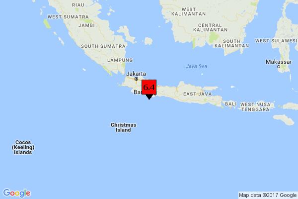 eqgr's tweet photo. (REVISION) 6⃣4⃣ Earthquake M 6.4, 15/12 23:47, depth: 122 Km, JAVA, INDONESIA #earthquake #eqgr #gfz https://t.co/wvEueZiUQZ