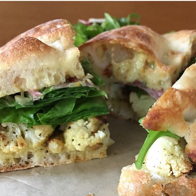 CoRestaurant's tweet photo. Have you tried our new lunch sandwich: Charred Cauliflower on bread from @jimlaheySSB @SullivanBakery? It’s a win-win! 🙌 🙌 #corestaurant #sullivanstreetbakery #nyc https://t.co/rOFC80zOYy https://t.co/cmhOzlxQUr