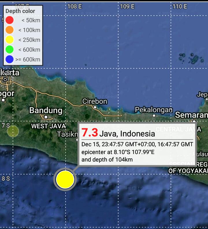 FadliMH's tweet photo. 7.3 sr mayan lah ya..  
#prayforindonesia #gempa #earthquake #BMKG https://t.co/56xuB52seP