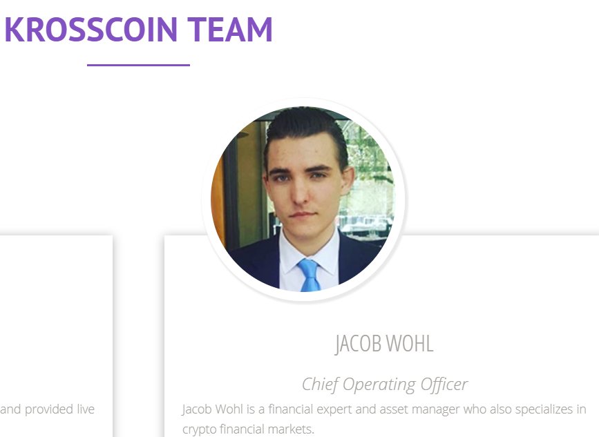 Guruleaks1's tweet image. Youngest Recipient of NFA Lifetime Ban and Sanctioned for Fraud by the State of Arizona, 19 year old @JacobAWohl has transitioned to Cryptocurrency of course.

krosscoin.io