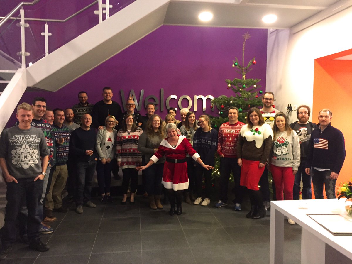 onecompartners's tweet photo. We have had a very festive #ChristmasJumperDay today in aid of @savechildrenuk - raising lots of money and celebrating a great year! #9DaysOfChristmas #Festive #Telco #Celebrations #IT https://t.co/4lD8A79mbh
