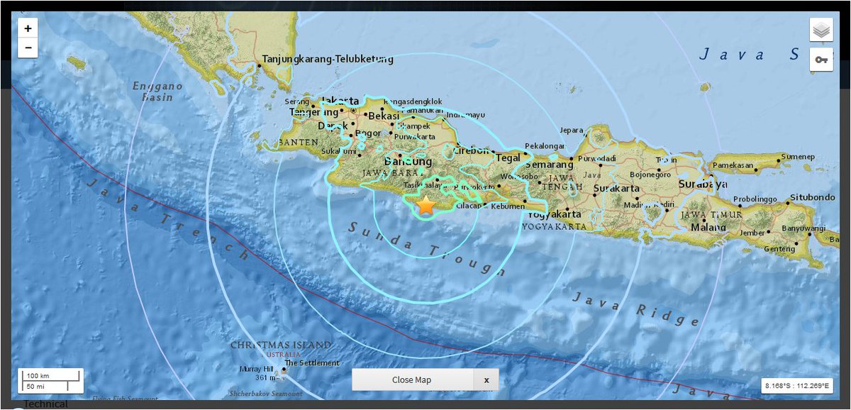 JogjaUpdate's tweet photo. Peta dari USGS, gempa 7.3SR 15/12/17  jam 23.47 tadi https://t.co/LfKnUjS6RL