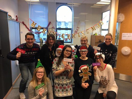 ArmstrongWatson's tweet photo. Fantastic effort from all the teams across our offices today. #ChristmasJumperDay @SaveUKNews #SaveTheChildren https://t.co/5SP48dU0o4