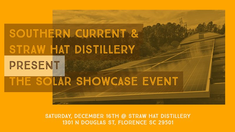 SouthrnCurrent_'s tweet photo. EVENT REMINDER! TOMORROW! Join members of @SouthrnCurrent_ for a fun filled day as we unveil a new #solar roof at @DistilleryHat in #Florence! More details at https://t.co/YNIugvb76v 

#GoSolar #SouthCarolina #GreenDrinks https://t.co/8RovTFhEho